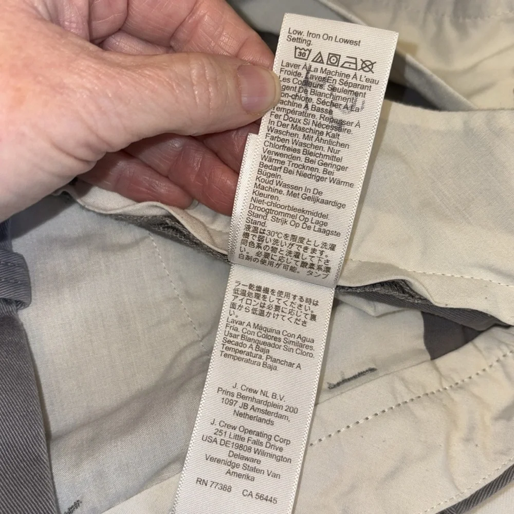 J. Crew shirts chino flat front 4 pockets button/zip close high rise Size 28